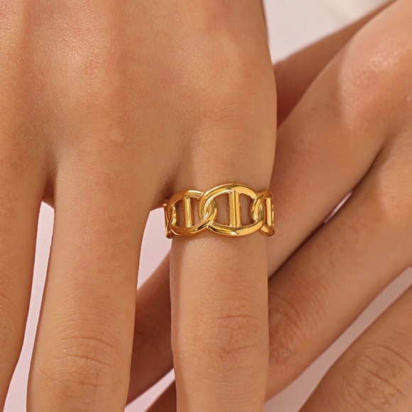 NEW💎18K Gold Plated Open Ring*Adjustable Ring*Unique Geometric Ring - Picture 4 of 4